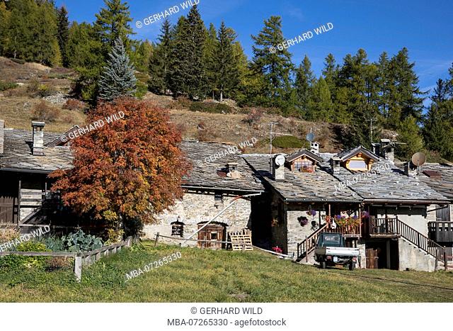 Mountain village Arpy, near Morgex, Aosta province, Aosta Valley, Italy