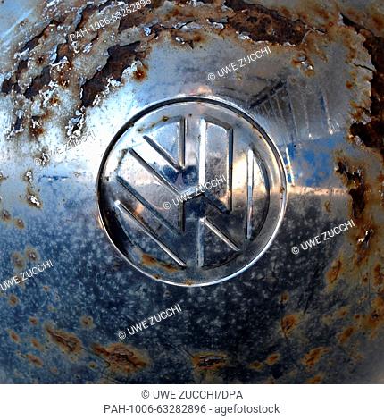 A rusty Volkswagen hubcap in the Beetle garage in Usseln, Germany, 04 November 2015. VW announces hundreds of thousands of additional cars are affected by...
