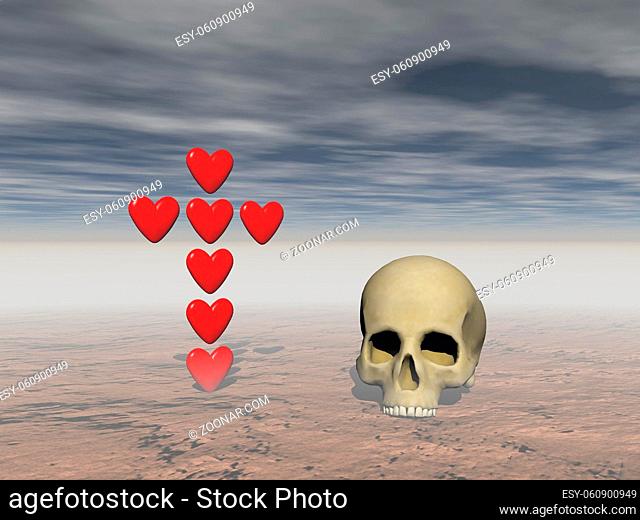 Heart of love that suffers and dies - 3d rendering
