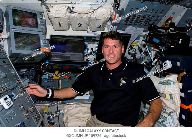 On Endeavour's aft flight deck, astronaut Shane Kimbrough, STS-126 mission specialist, is one of seven astronauts onboard the space shuttle who are anticipating...