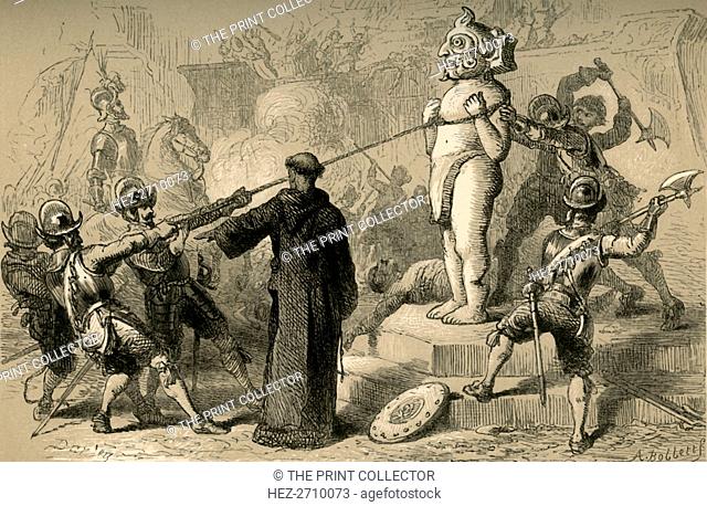 'Spaniards Destroying Mexican Idols', (1877). Creator: Albert Bobbett