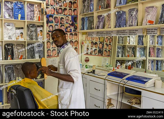 Barber shop in Accra the capital and largest city of Ghana