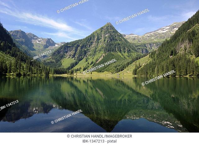 Schwarzensee Lake, Soelktal Valley, Schladming Tauern mountains, Styria, Austria, Europe