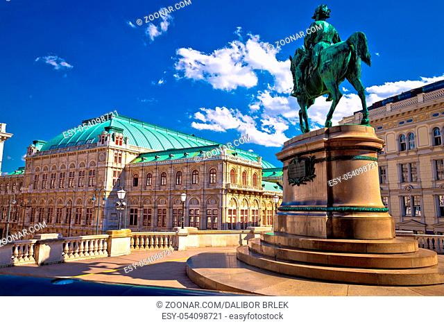 Vienna state Opera house square and architecture view, capital of Austria