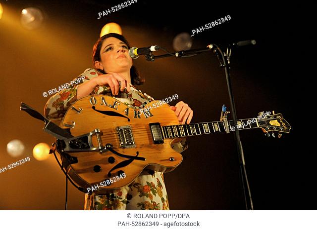 British singer and guitarist Gemma Ray performs in C-Club in Berlin, Germany, 08 October 2014. Photo: ROLAND POPP/dpa NO WIRE SERVICE | usage worldwide