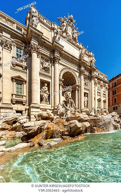 The Trevi Fountain, Fontana di Trevi, is 26 meters high and 50 meters wide. It is the largest fountain in Rome. It was built at the end of Palazzo Poli from...