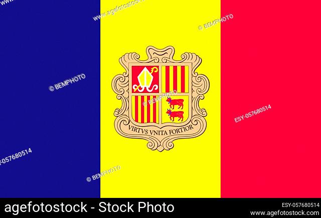 Andorra national flag in exact proportions - Vector illustration