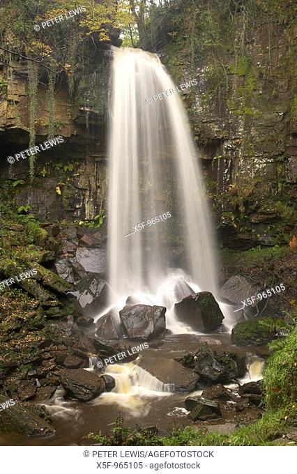 Melincourt Falls in autum, Brecon Beacons National Park, Wales, UK