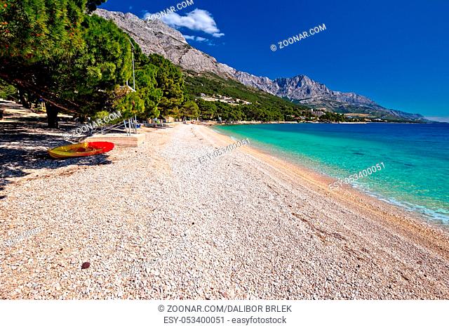 Idyllic beach Punta Rata in Brela view, Makarska riviera of Dalmatia, Croatia