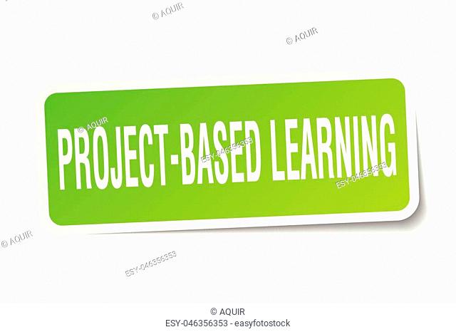 project-based learning square sticker on white