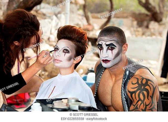 Clowns Getting Makeup