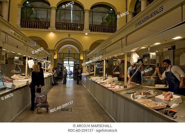 Market stalls, Plaza de la Corredera, Cordoba, Andalusia, Spain