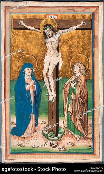 Crucifixion with the Virgin Mary and Saint John (recto); Saint Sebald with the Donors.., c1485-90. Creator: Unknown