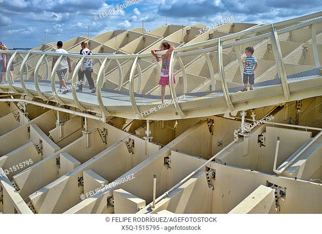 Walkway on the top of Metropol Parasol structure, Seville, Spain