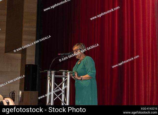 Cangas, Pontevedra, Spain. Jun 25th 2023. the councillor of culture of the city council of cangas in her presentation of the 40th edition of the festival in the...