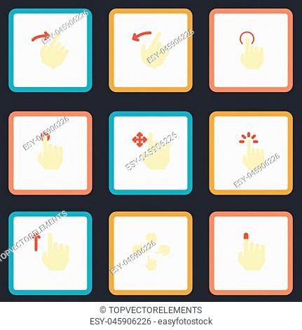 Flat Icons Nudge, Rearward, Hold And Other Vector Elements