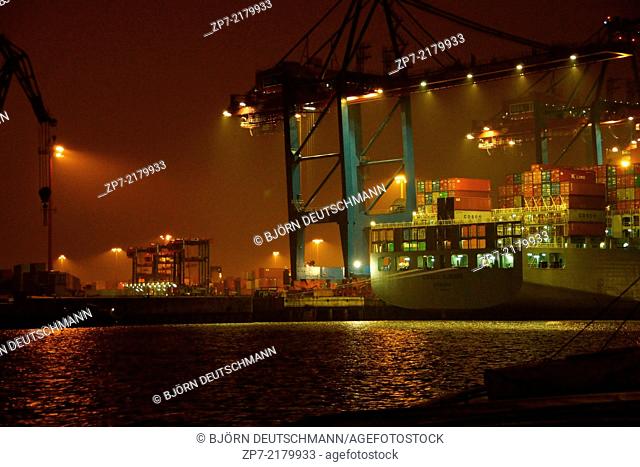 The Container terminal in Hamburg