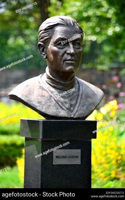 Statue of William Lasdon at Lasdon Park and Arboretum in Katonah, New York USA