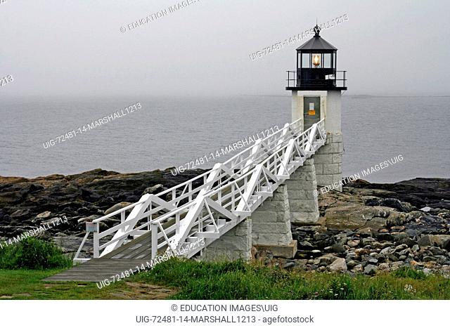 Marshall Point Lighthouse navigation aid Maine coast Port Clyde New England USA fishing village Atlantic Ocean