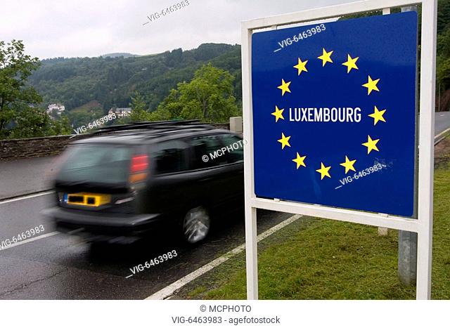 Grenze zwischen Deutschland und Luxemburg - , Hessen, Germany, 02/08/2007