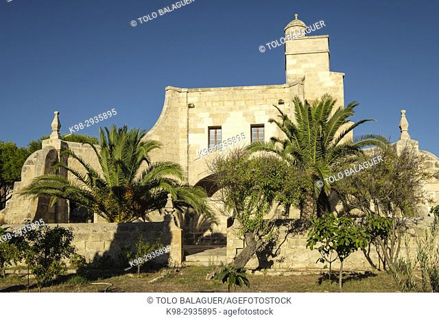 torre central, isla del Lazareto, Illa del Llatzeret, interior del puerto de Mahón, Minorca, Balearic Islands, Spain