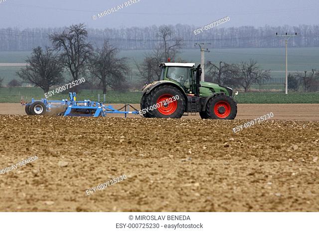 tractor at work on a field