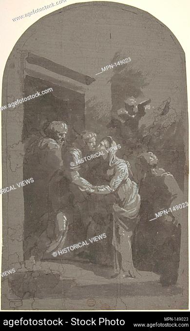 Visitation. Artist: Domingos António de Sequeira (Portuguese, Belem 1768-1836 Rome); Date: 1768-1837; Medium: Brush with dark grey and black watercolor/gouache...