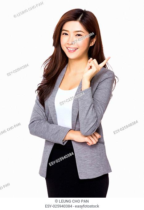 Asian businesswoman think of the idea