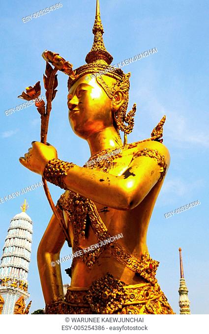Physical gold statue in thai temple