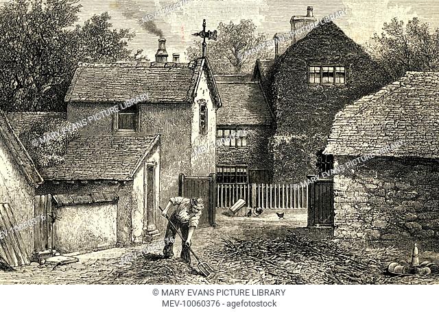 GEORGE ELIOT (MARY ANN EVANS) English novelist's early home, Griff House, Nuneaton: a view of the Farm Offices