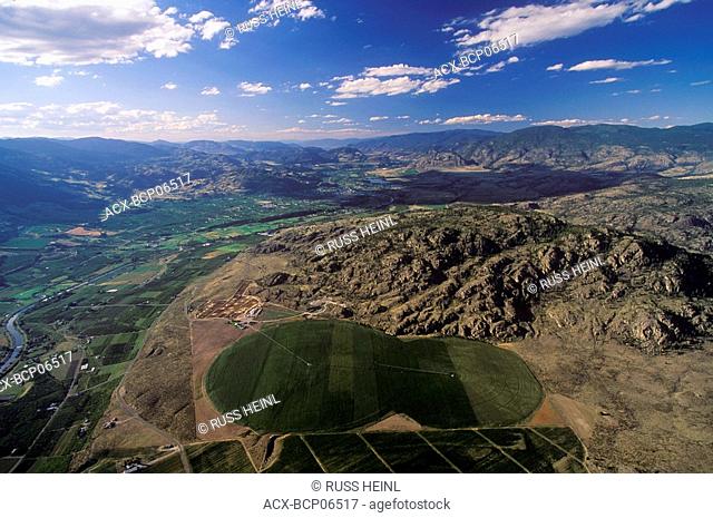 Aerial of the Okanagan valley, British Columbia, Canada