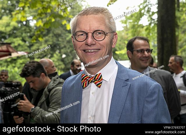 Vice-prime minister and Mobility Minister Georges Gilkinet pictured during the lunch at Fritkot Bevers, during 'Feest in het Park - Fete au Parc