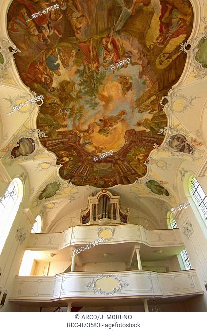 Wessobrunn Abbey (Kloster Wessobrunn), Benedictine monastery near Weilheim, Pfaffenwinkel, Upper Bavaria, Bavaria, Germany