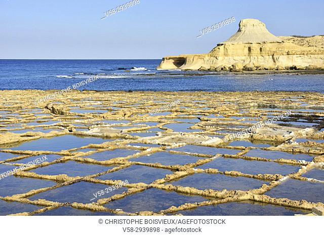 Malta, Gozo island, Salt pans
