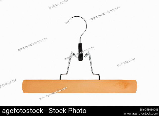 Wood pants / skirt hanger isolated on a white background