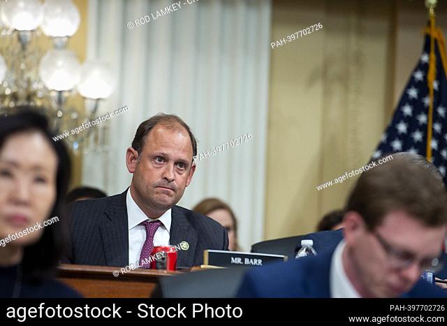 United States Representative Andy Barr (Republican of Kentucky) listens to the witnesses during the United States House Select Committee on the Strategic...