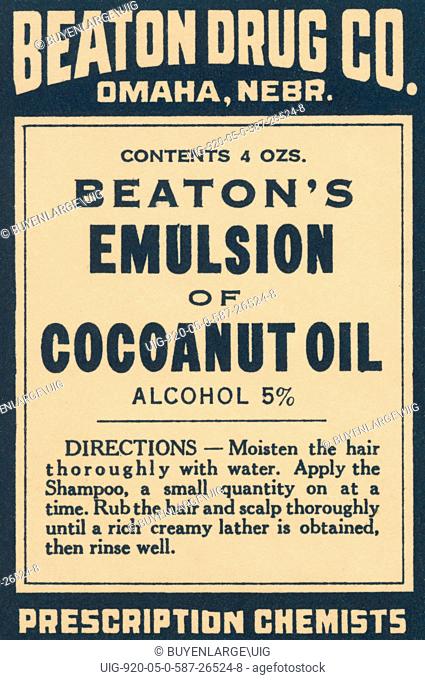 A 1920's pharmacy bottle label. Many of these were quack cures and the main ingredient often was alcohol