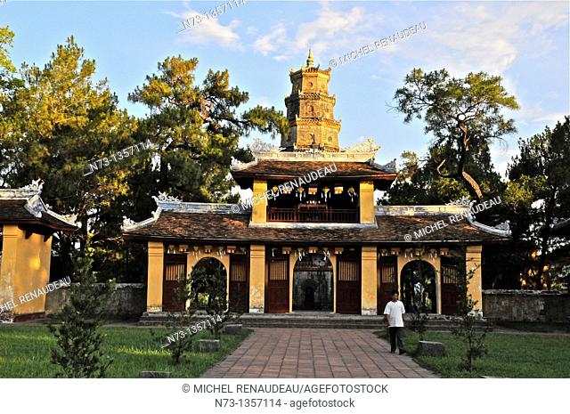 Vietnam, Thua Thien Hue, Hue, classified World Heritage by UNESCO, Thien Mu Pagoda Pagoda of the Heavenly Lady