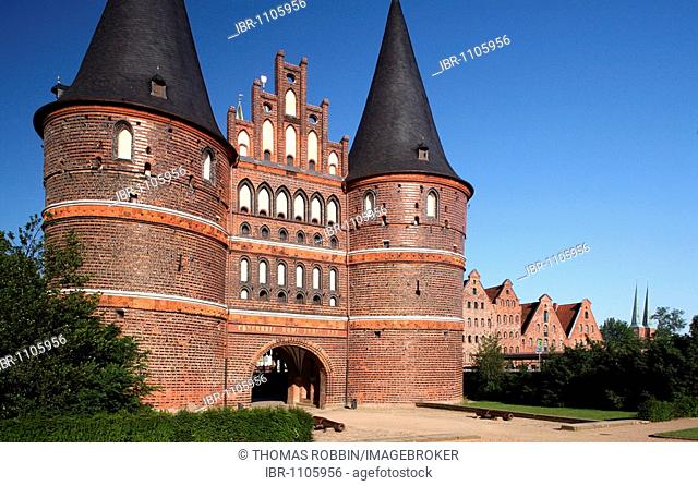 Holstentor Gate, town gate, Hanseatic City of Luebeck, Schleswig-Holstein, Germany, Europe