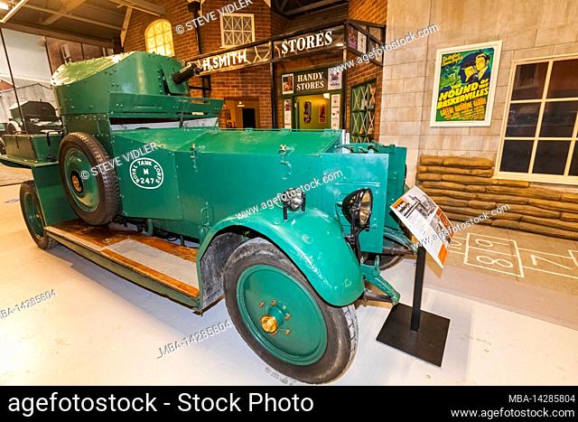 England, Dorset, Bovington Camp, The Tank Museum, Display of WWI Rolls Royce Armoured Car