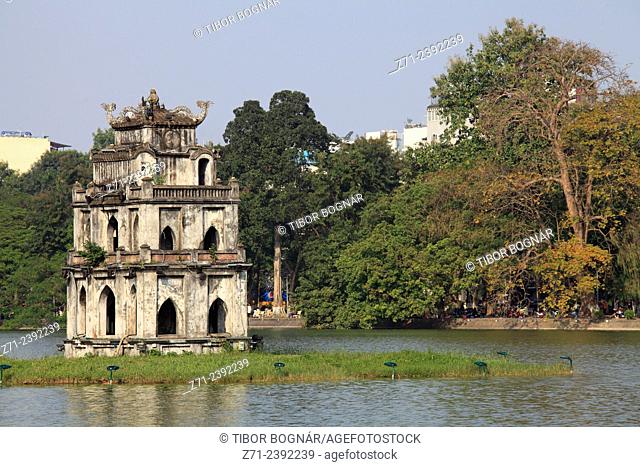 Vietnam, Hanoi, Thap Rua, Turtle Tower, Hoan Kiem Lake,