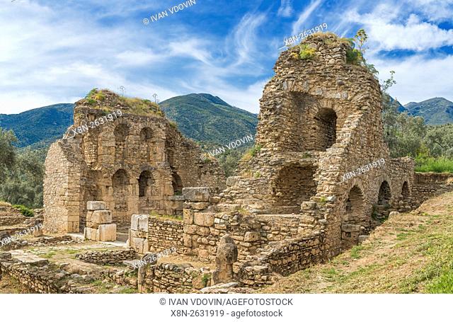 Library, ruins of ancient Nysa on the Maeander, Aydin Province, Turkey