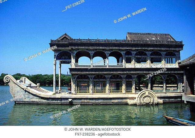 The Marble Boat in the Summer Palace in Beijing. China