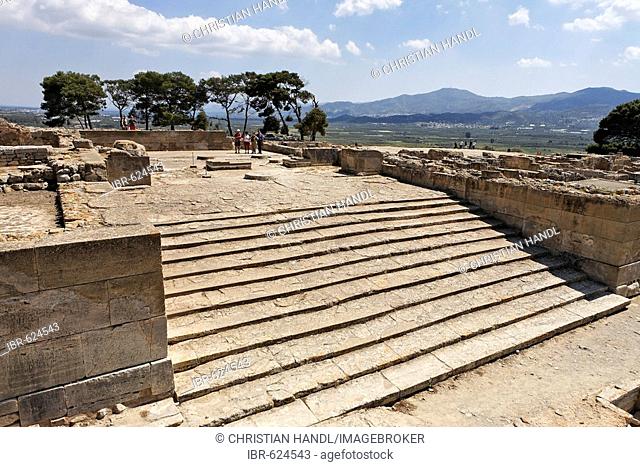Steps, Phaistos Palace ruins from the Minoan period, Crete, Greece, Europe