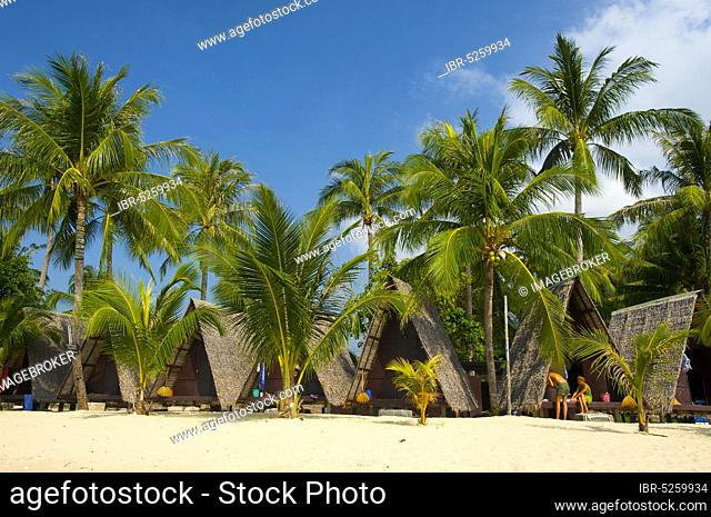 Beach huts at Lamai Beach, Ko Samui Island, Thailand, South Thailand, Palm Beach, Palm Trees, Asia