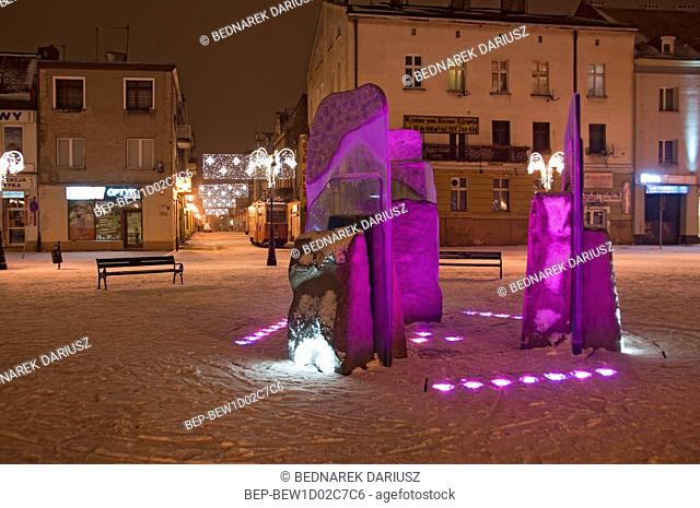 Fountain in the Market Square. Inowroclaw, Kuyavian-Pomeranian Voivodeship, Poland