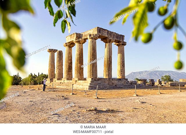 Archaic Temple of Apollo, Dorian columns, Corinth, Greece