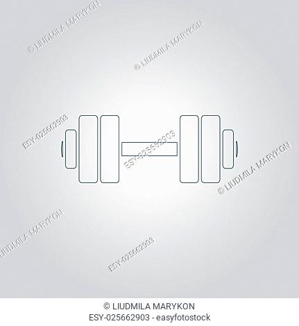 Simple Dumbbell. Flat web icon or sign isolated on grey background. Collection modern trend concept design style vector illustration symbol