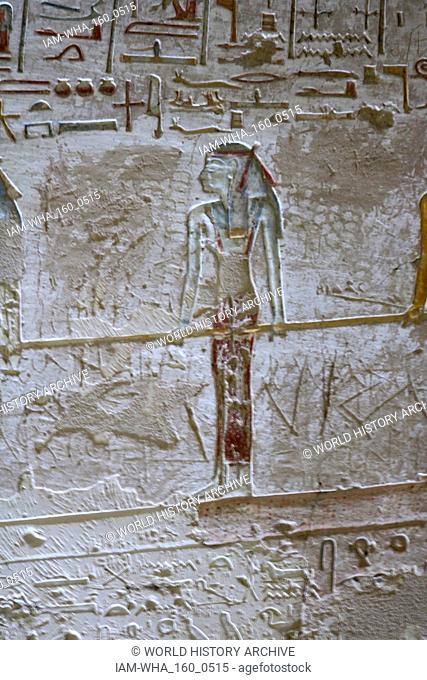 A photograph taken within Tomb KV8, located in the Valley of the Kings, used for the burial of Pharaoh Merenptah of Ancient Egypt's Nineteenth Dynasty