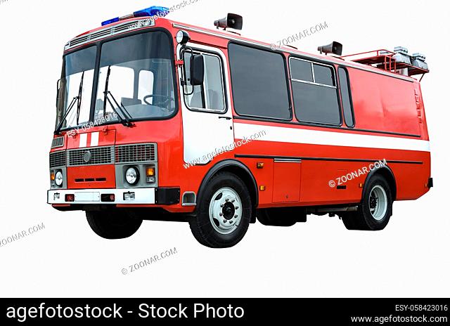Bus fire protection isolated on white background